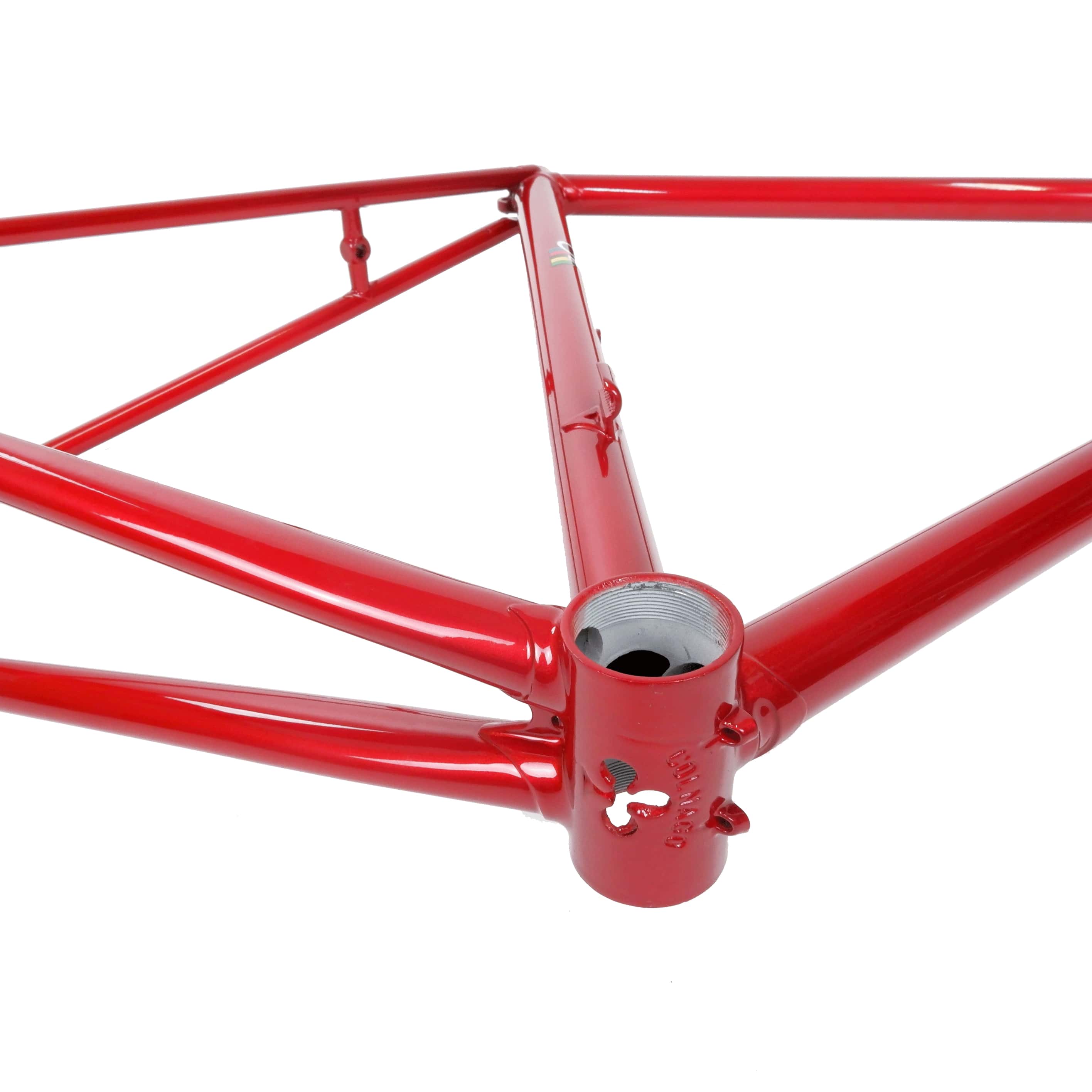 Colnago Super red and white bottom bracket cut out