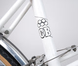 Seat tube 'Claud Butler' logo.