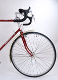 Raleigh Royal Red 58cm front half of the bike closeup.