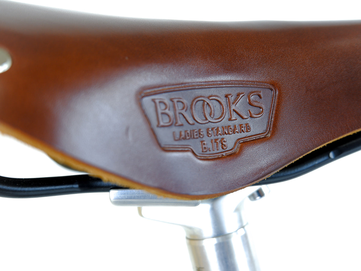 Brooks saddle closeup.