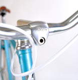 Peugeot Blue 57cm closeup of 'Mavic' Stem and handlebars.