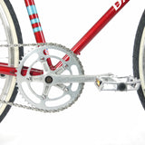 A red Dawes Mirage road bike's chainring