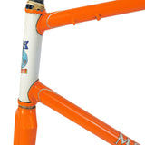 Mercian orange frame head tube, top tube and down tube