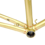 Mercian step through gold bottom bracket shell and red lug lining