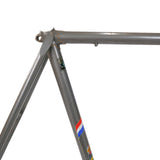 Mercian grey track frame seat clamp and lugs, with gold lug lining