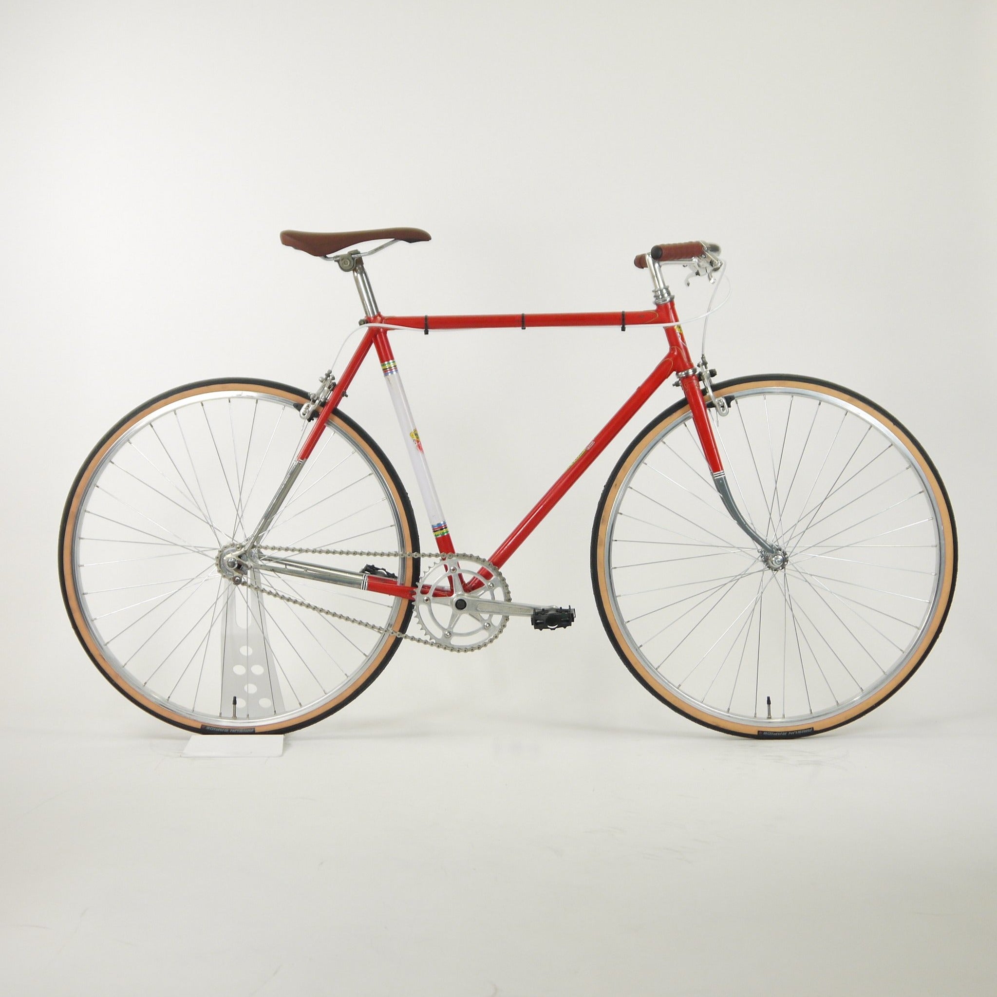 red and white road bike
