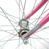 Pink Diamant bicycle's front wheel