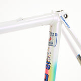 Somec white rainbow frame seat clamp and "Somec" Pantograph