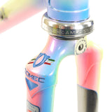Somec white rainbow frame Campagnolo headset and pantograph Italian flag on forks