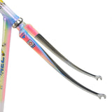 Somec white rainbow frame chrome forks