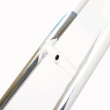 Somec white rainbow frame forks closeup of minor damage