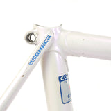 Somec white rainbow frame seat clamp close up of pantograph