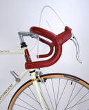 Motobecane MBK Trainer Road Bike, White 57cm, drop bars with red leather bar tape.