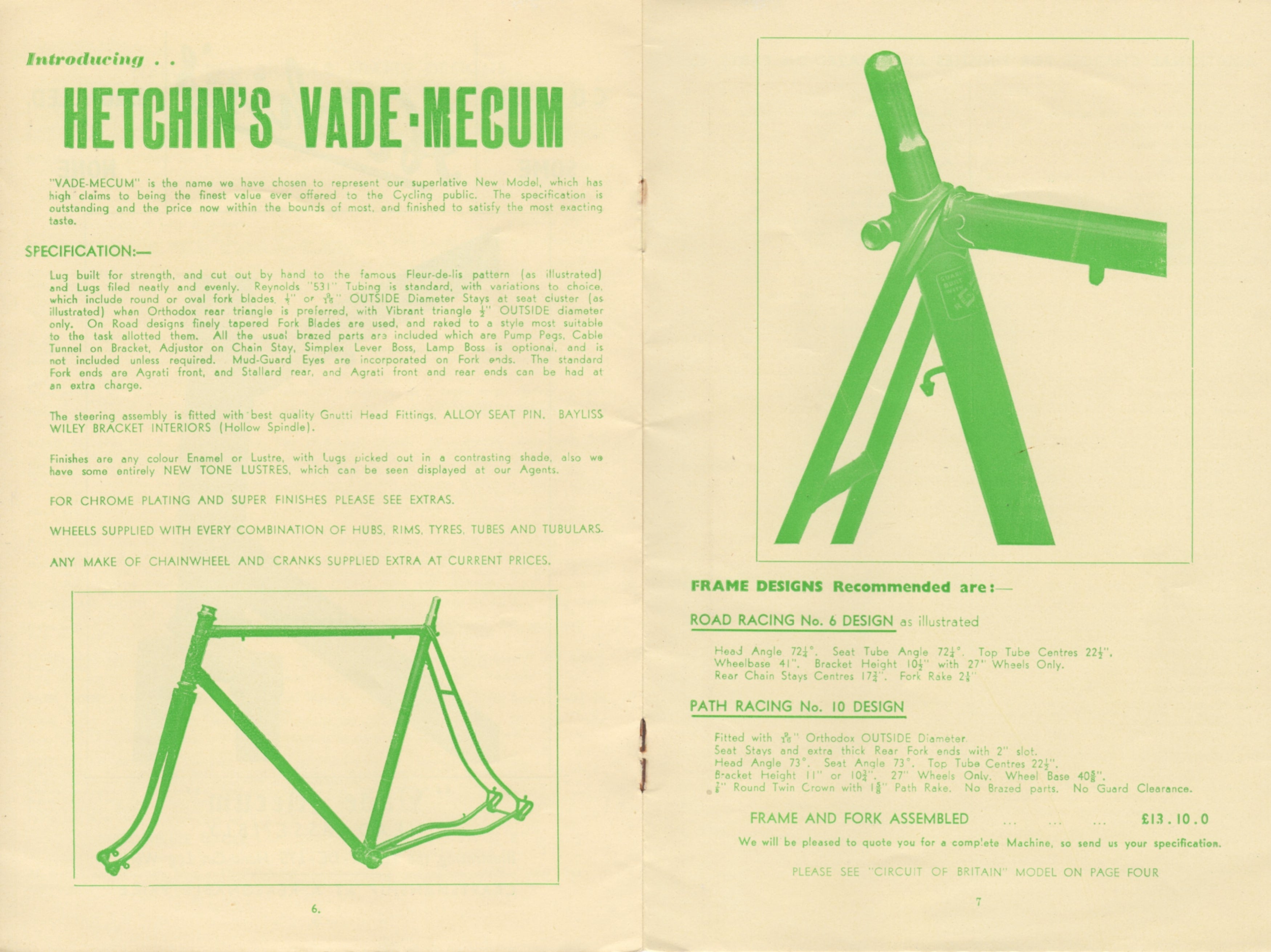 Hetchins Vade Mecum Frame | Green 57cm